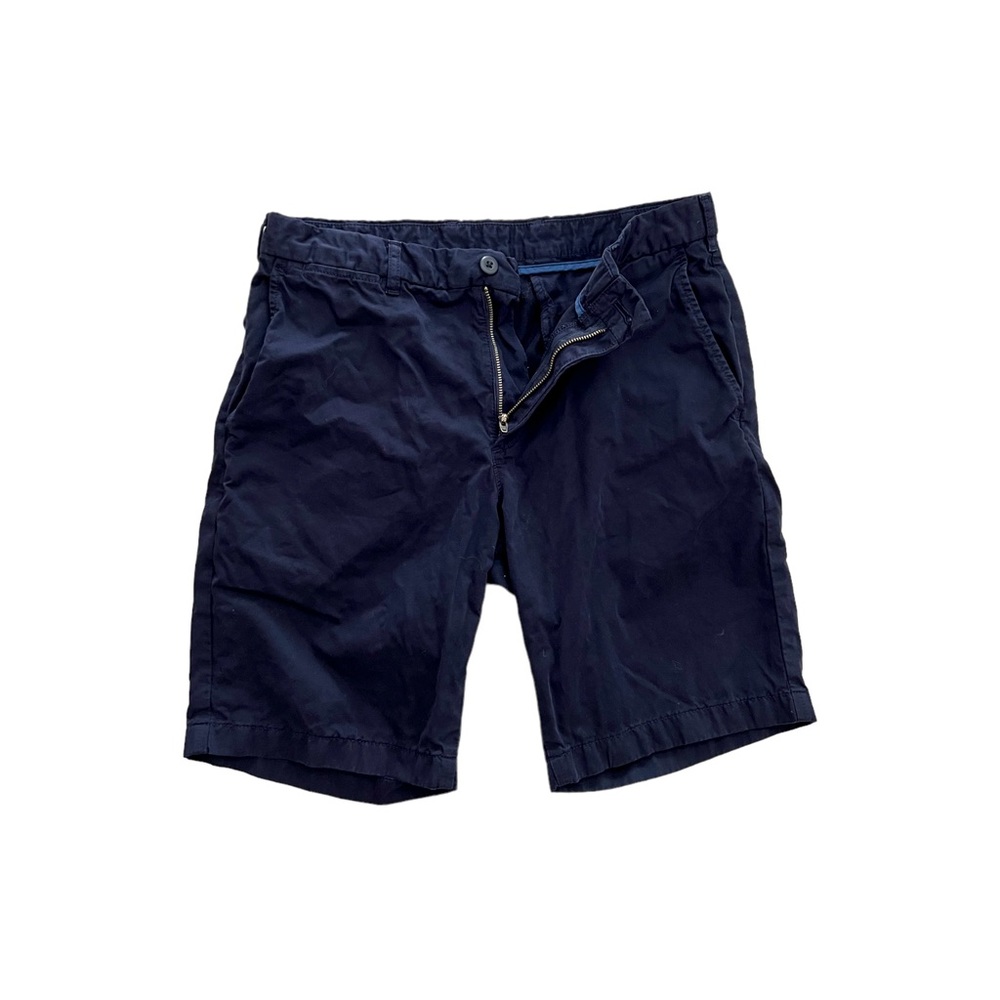 Uniqlo Mens Chino Khaki Dark Navy Shorts Size Medium 76-84 cm 100% cotton